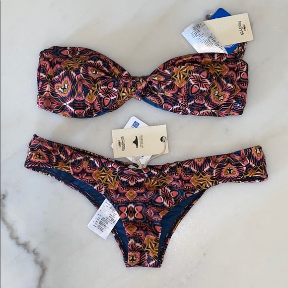 🌊Billabong Multi Print Bandeau 👙Top & Hawaii Lo - Picture 8 of 9